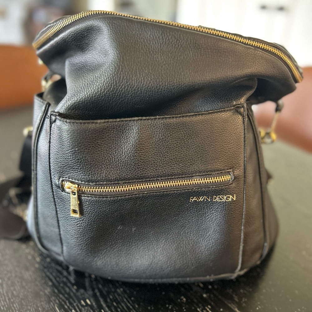 Fawn Design Black and Gold Backpack